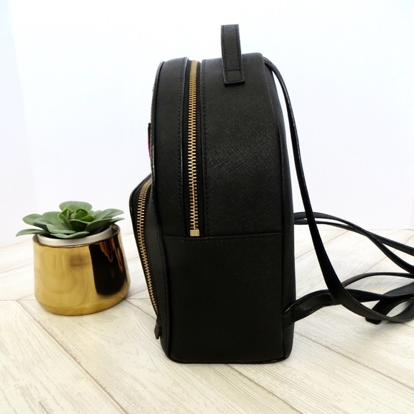 NEW! Kate Spade Run Wild Leopard Tomi Leather Backpack Sequin Black